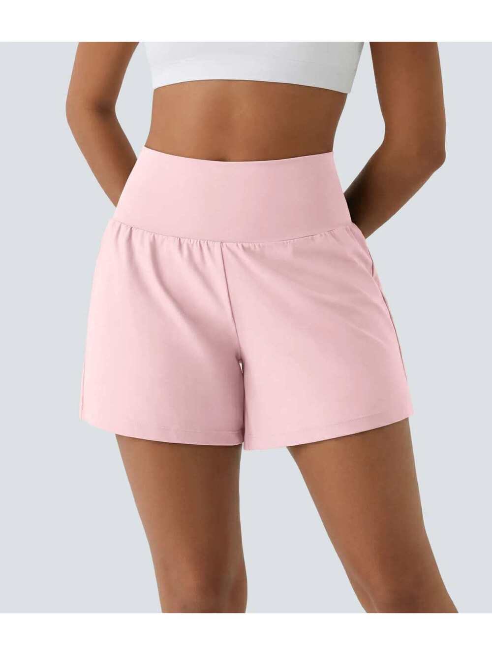 HALARA Airy Super High Waisted 2-in-1 InstantCool Shorts with Pockets- M Long